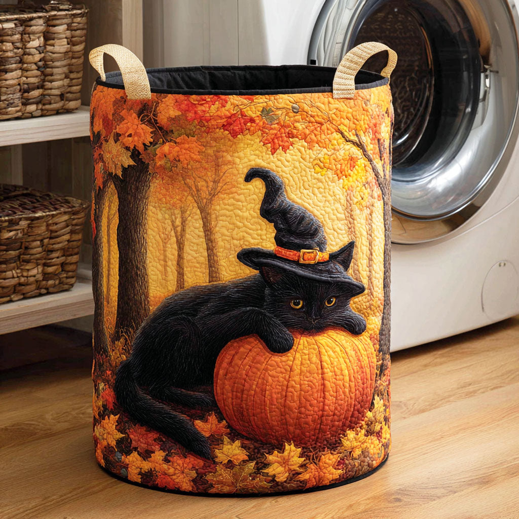 Shadow Cat Quilted Laundry Basket NCU0NTD322