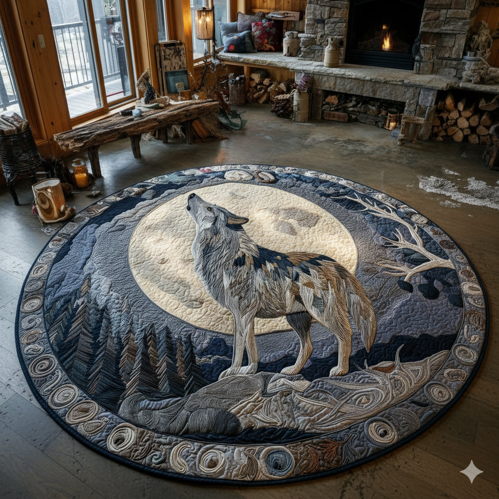 Shadow Howl Quilted Round Mat NCU0DV1118