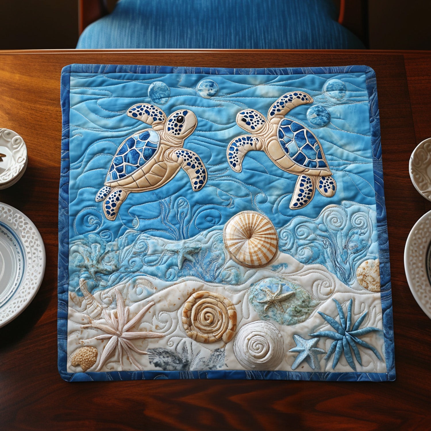 Shell of Wisdom Quilted Table Topper NCU0PTT692