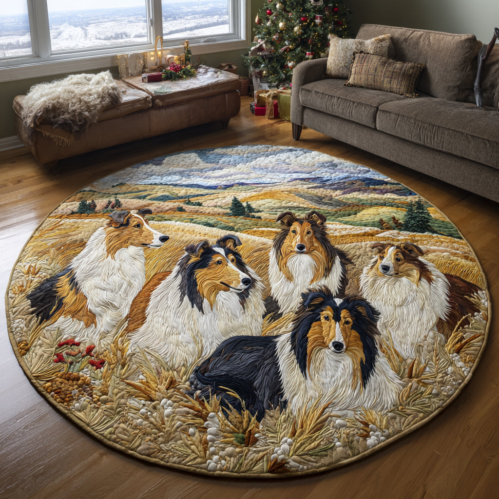 Sheltie Haven Quilted Round Mat NCU0DV1548