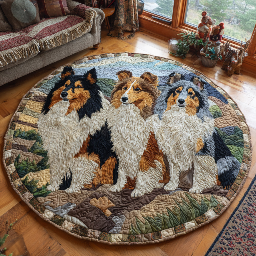 Sheltie Pride Quilted Round Mat NCU0DV1560