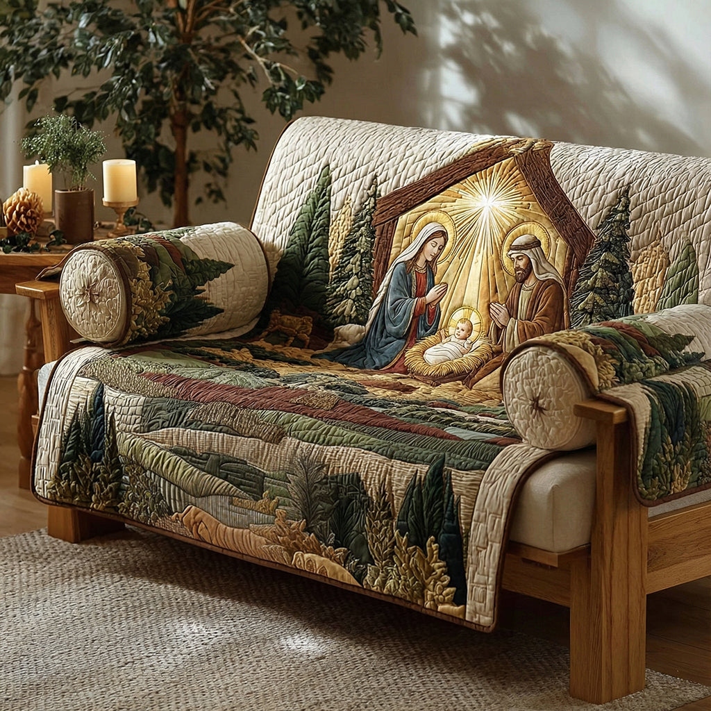 Shepherd Peace Nativity Quilted Sofa Cover NCU0LDH058