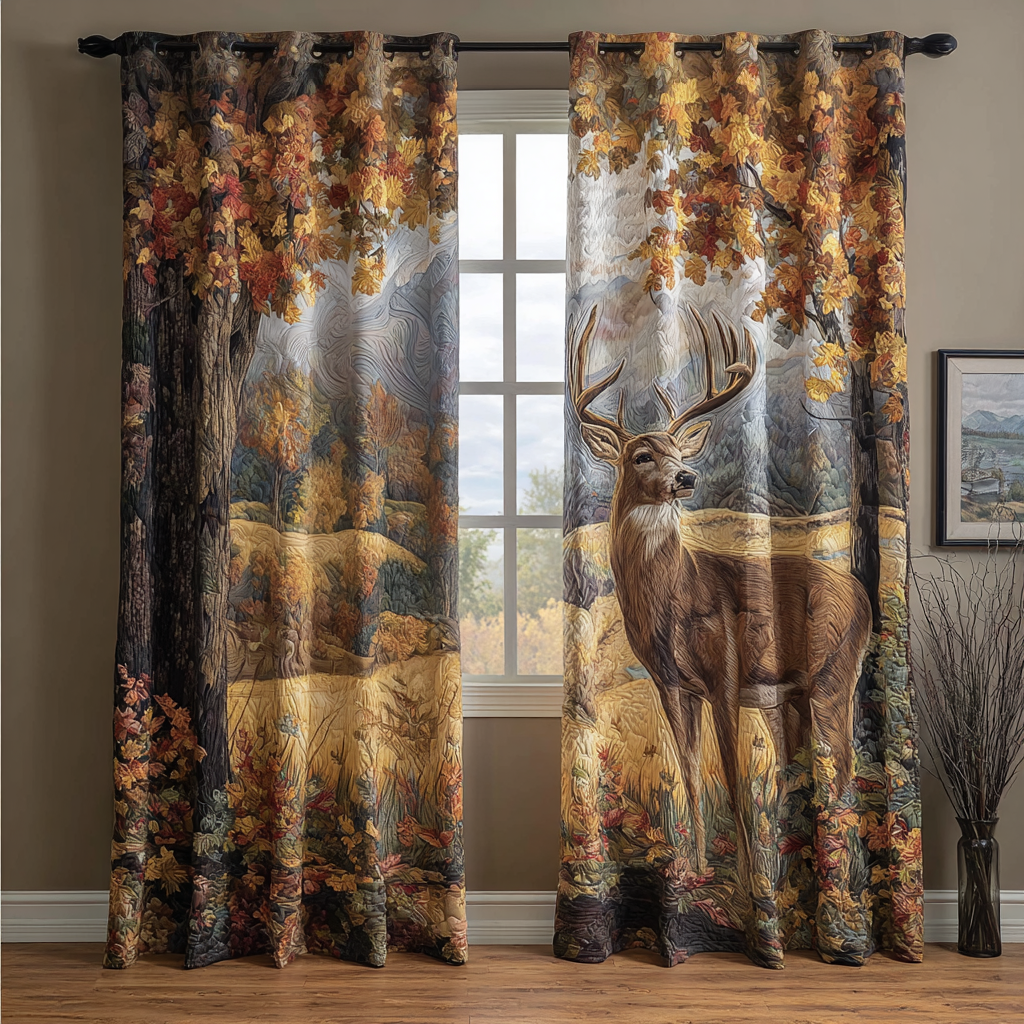 Silent Deer Quilted Curtains NCU0DDK1939