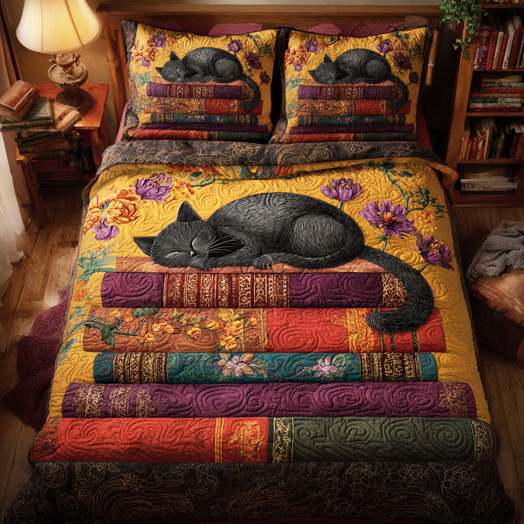 Silent Tome 3-Piece Quilted Bedding Set NCU0NTV230