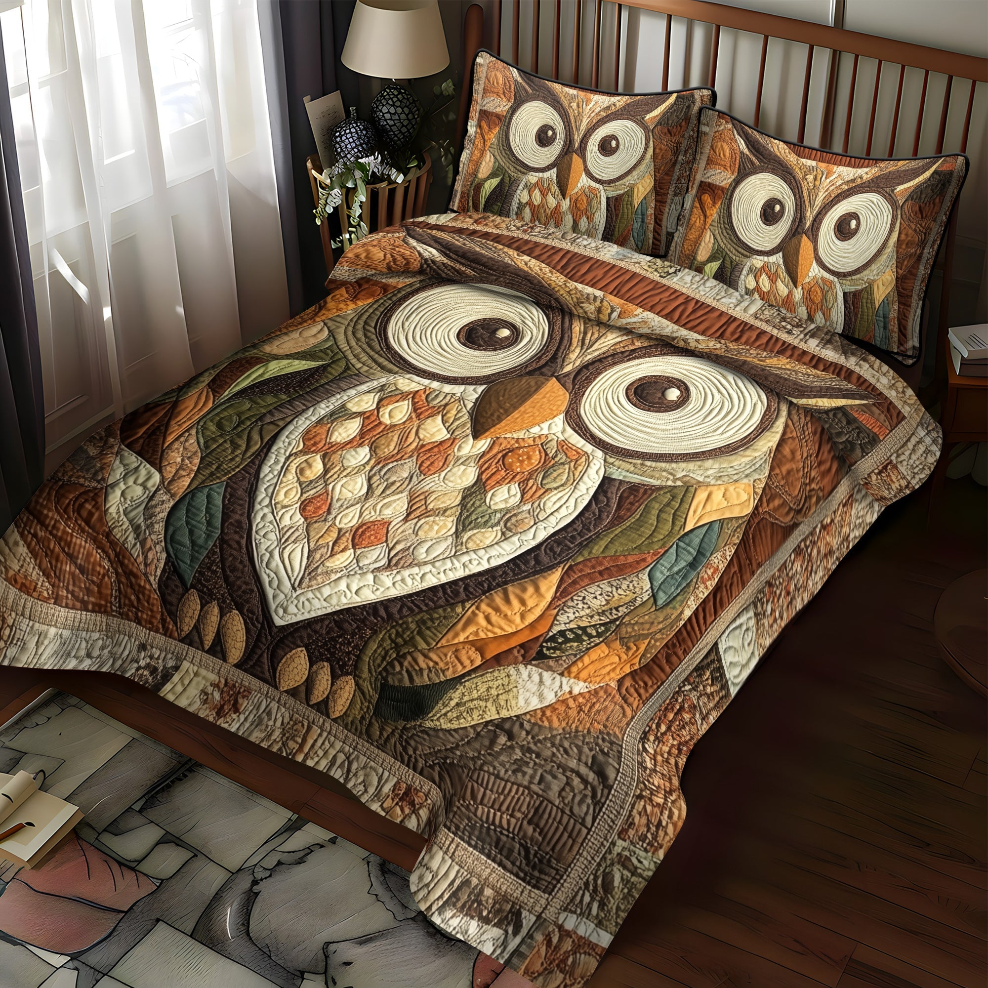Silent Wings 3-Piece Quilted Bedding Set NCU0VL781