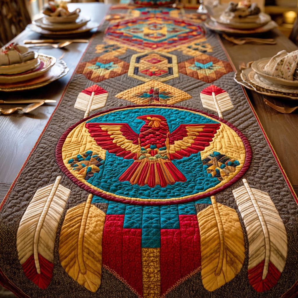 Sky Eagle Crest Quilted Table Runner NCU0NTD1261