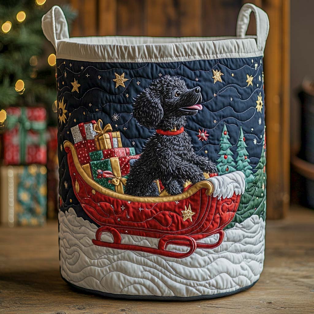 Sleigh Ride Joy Quilted Laundry Basket NCU0NXD655