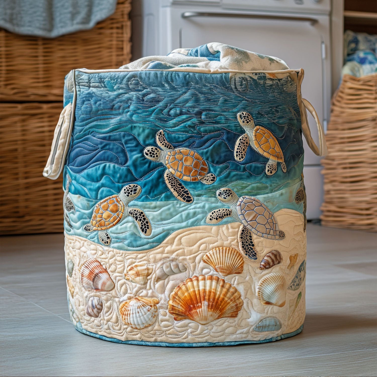 Snappy Trails Quilted Laundry Basket NCU0PTT706