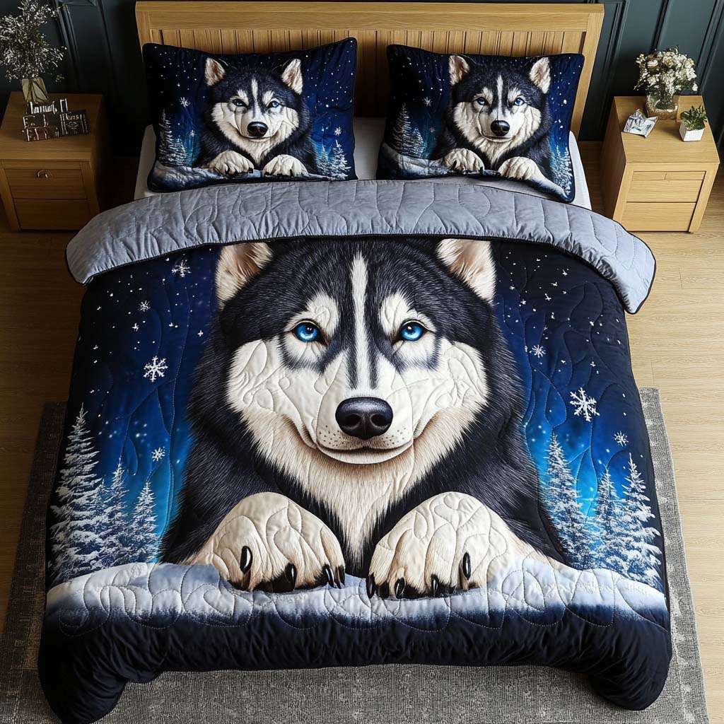 Snowbound Soul 3-Piece Quilted Bedding Set NCU0NNT797