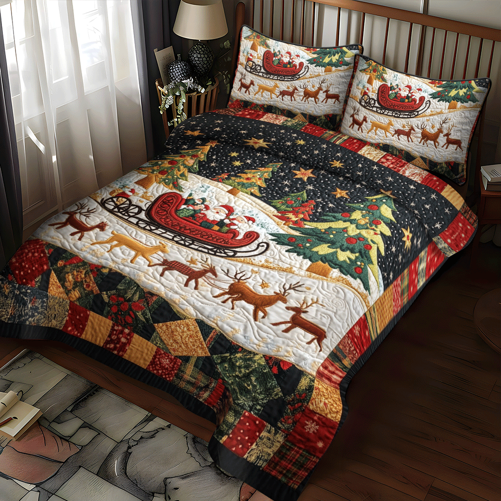 Snowflake Serenity 3-Piece Quilted Bedding Set NCU0PD758