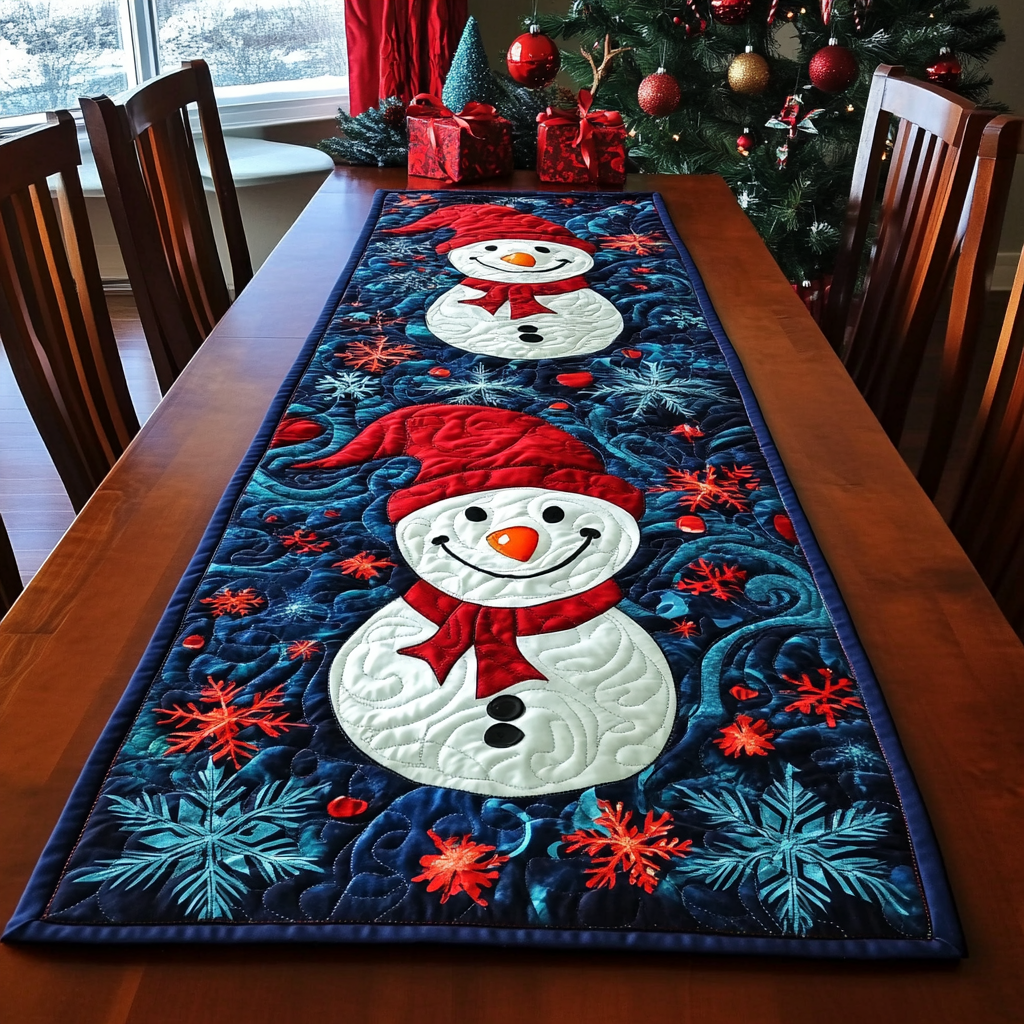 Snowman Delight Quilted Table Runner NCU0DDK1428