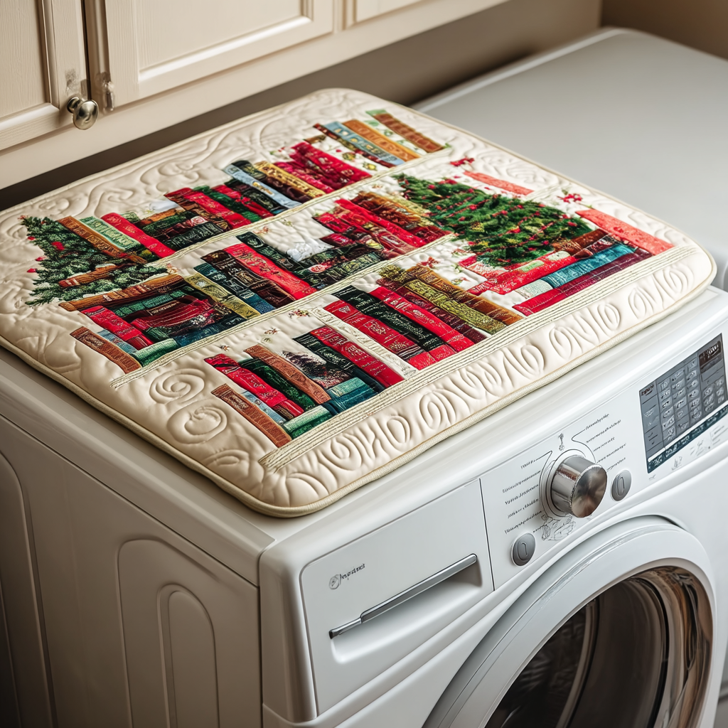 Snowy Reads Quilted Washer and Dryer Cover NCU0NNT1673