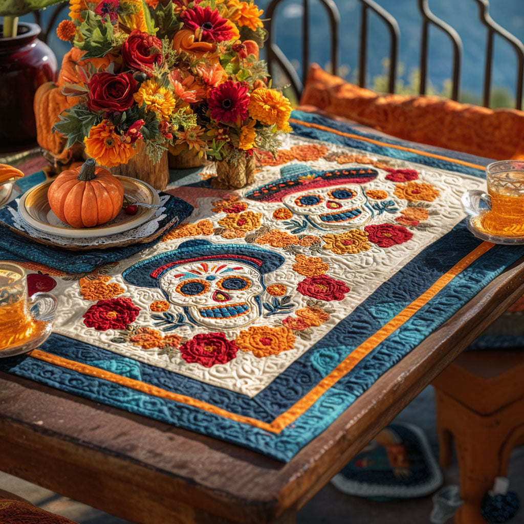 Soulful Skull Quilted Table Topper NCU0PTT999