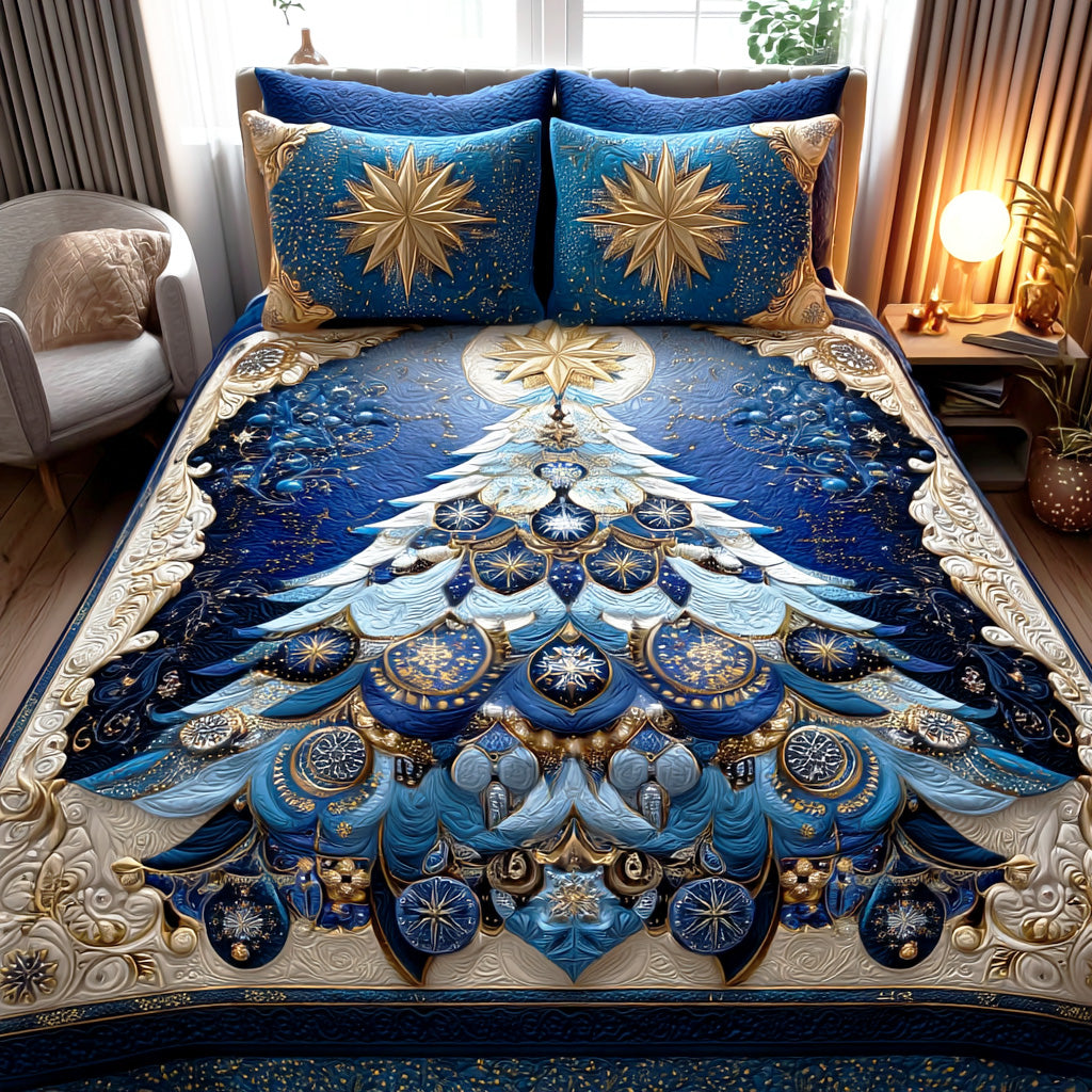 Sparkling Tree Charm 3-Piece Quilted Bedding Set NCU0NTD618