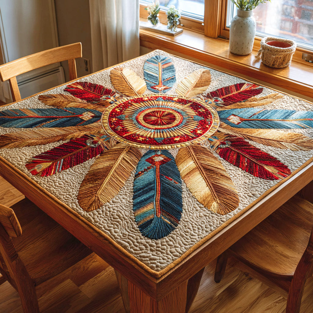 Spirit Feather Quilted Table Topper NCU0NTD291