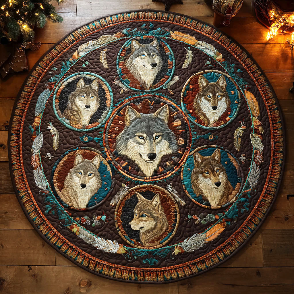 Spirit Wolves Quilted Round Mat NCU0NTV713