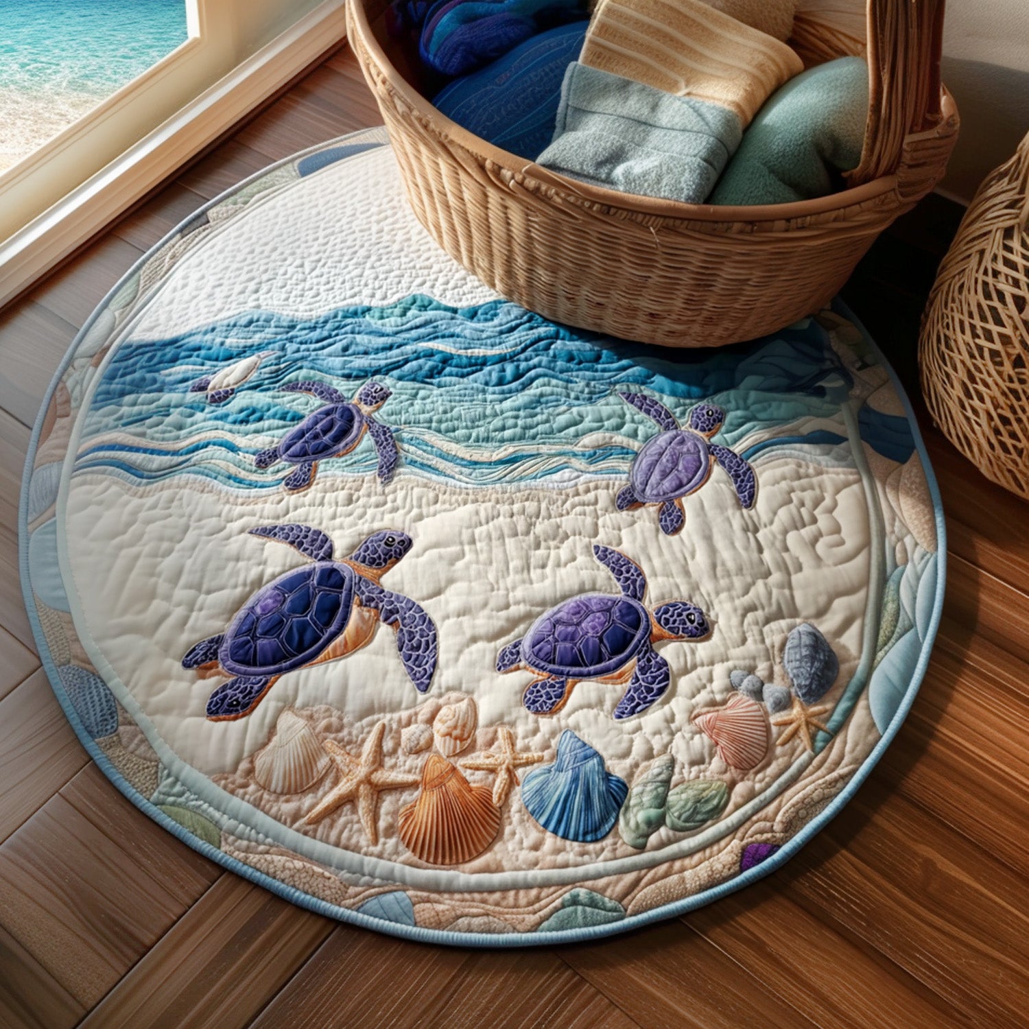 Spirit of the Sea Quilted Round Mat NCU0PTT802