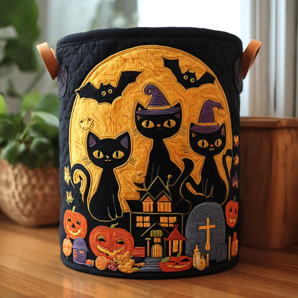 Spooky Whiskers Quilted Laundry Basket NCU0PVL510