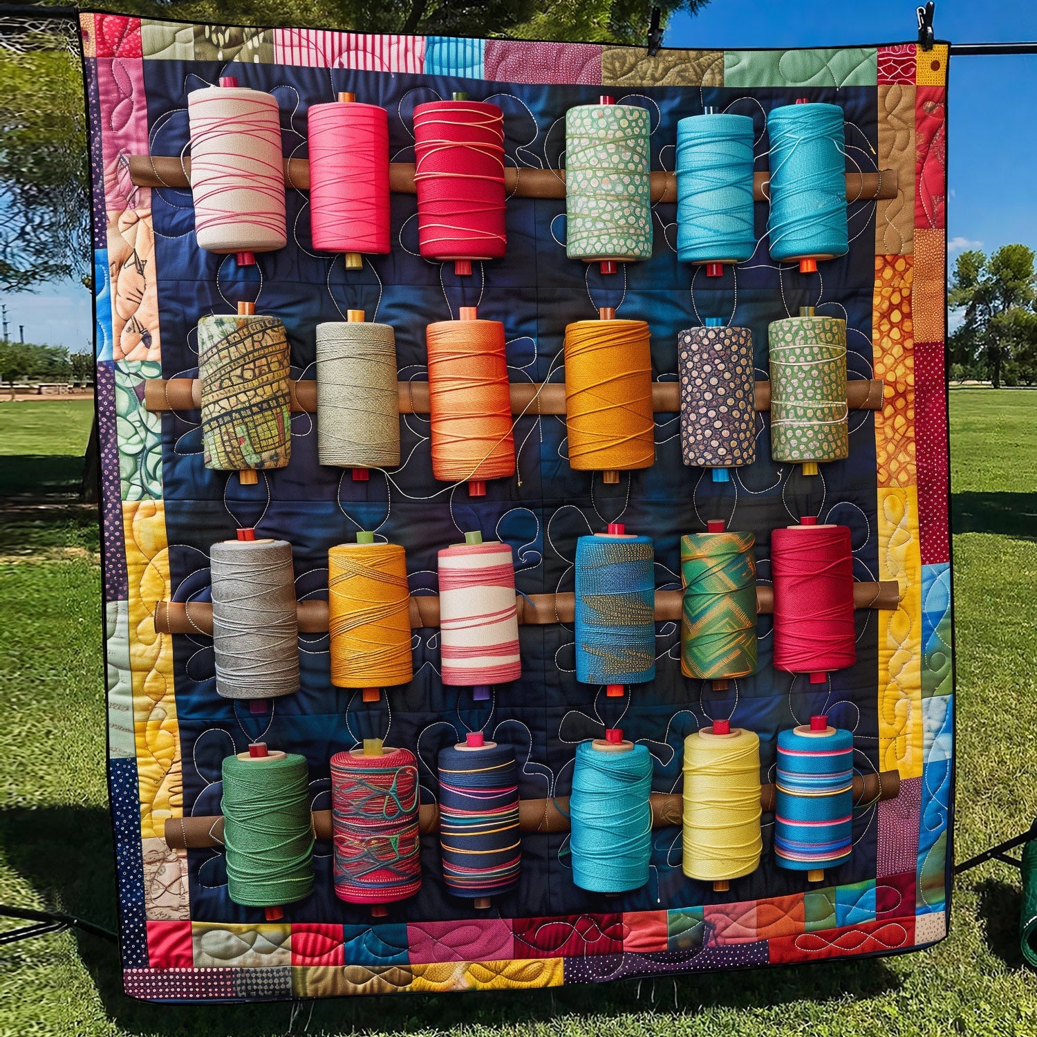 Spools of Color Quilted Blanket NCU0TH1288
