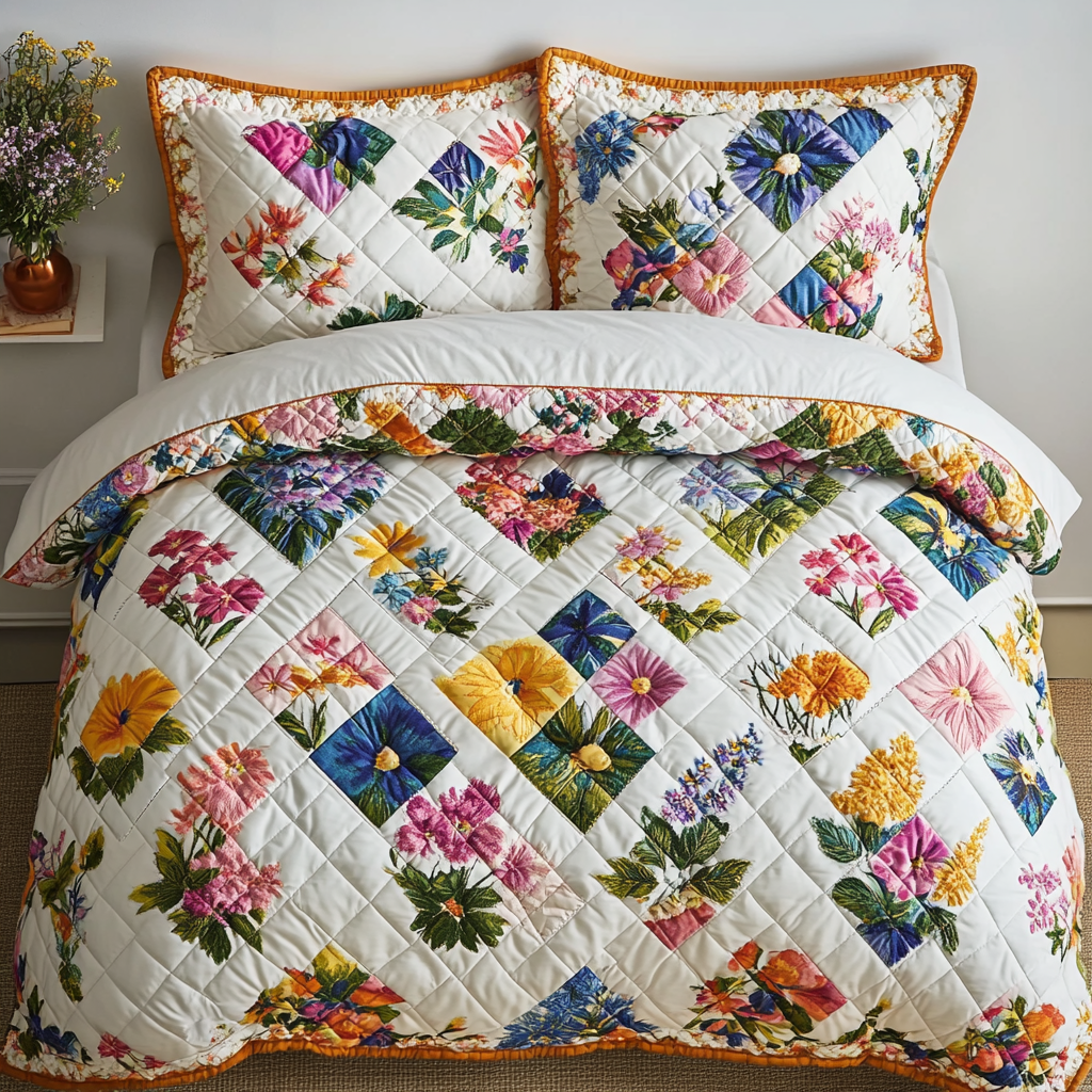 Spring Charm 3-Piece Quilted Bedding Set NCU0DDK439
