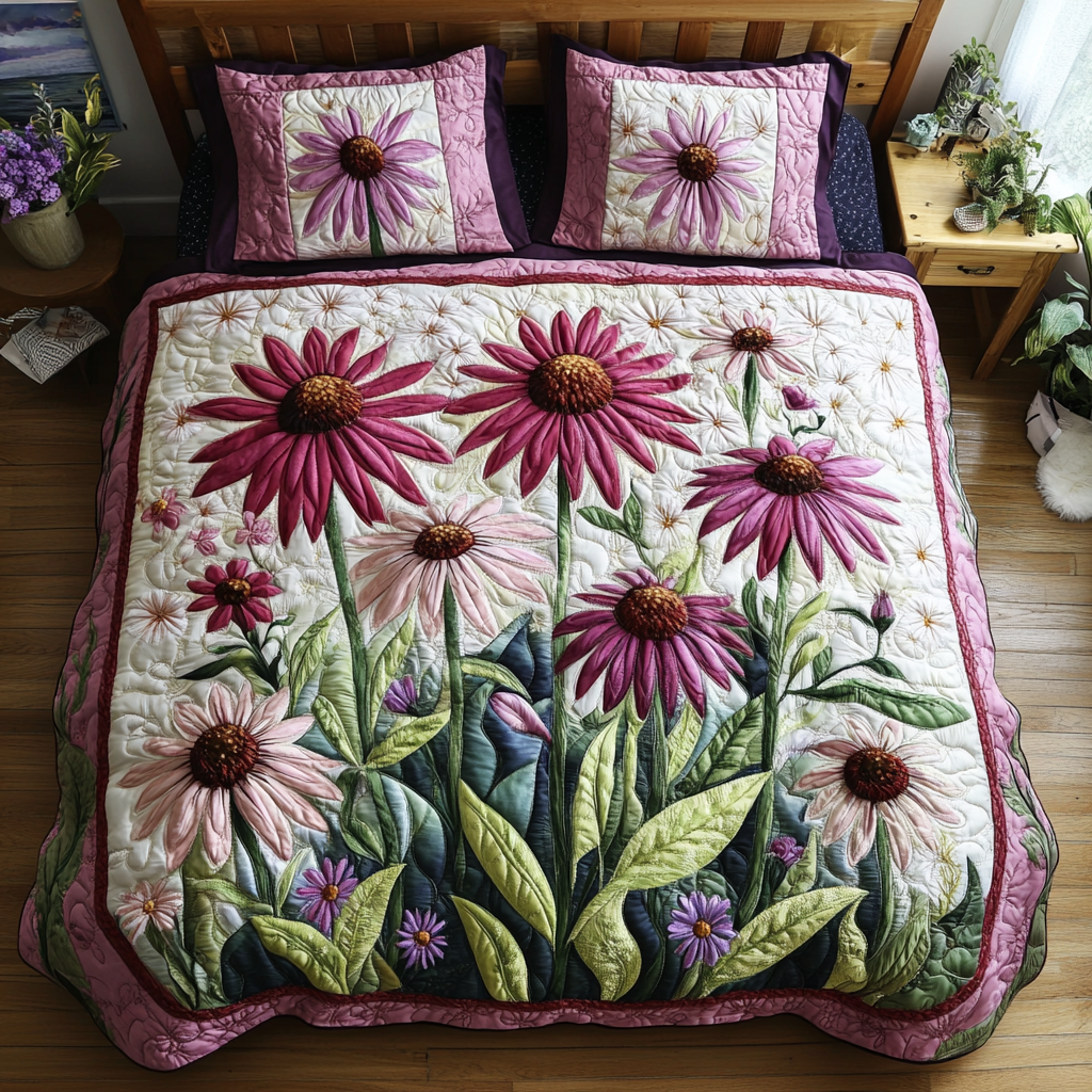 Spring Essence 3-Piece Quilted Bedding Set NCU0NVH635