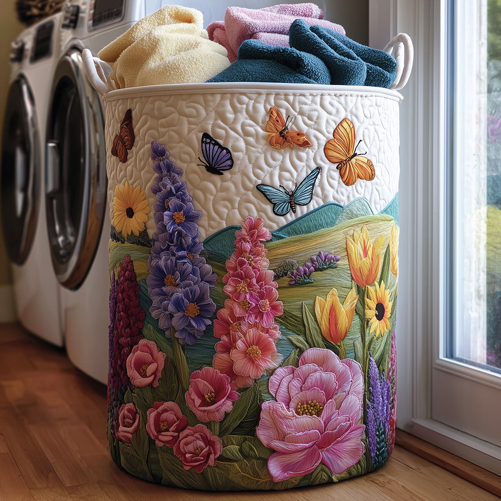 Spring Serenade Quilted Laundry Basket NCU0TH3014