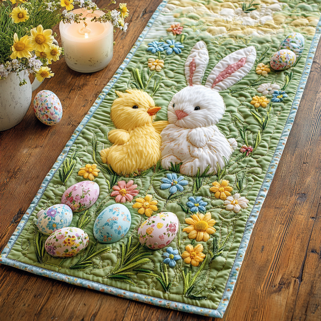 Springtime Cheer Quilted Table Runner NCU0NVH277