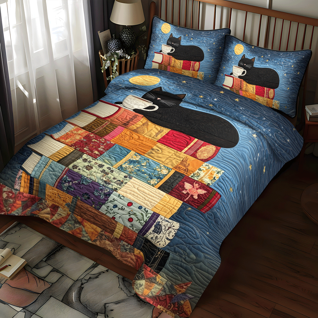 Stacked Stories 3-Piece Quilted Bedding Set NCU0TL1073