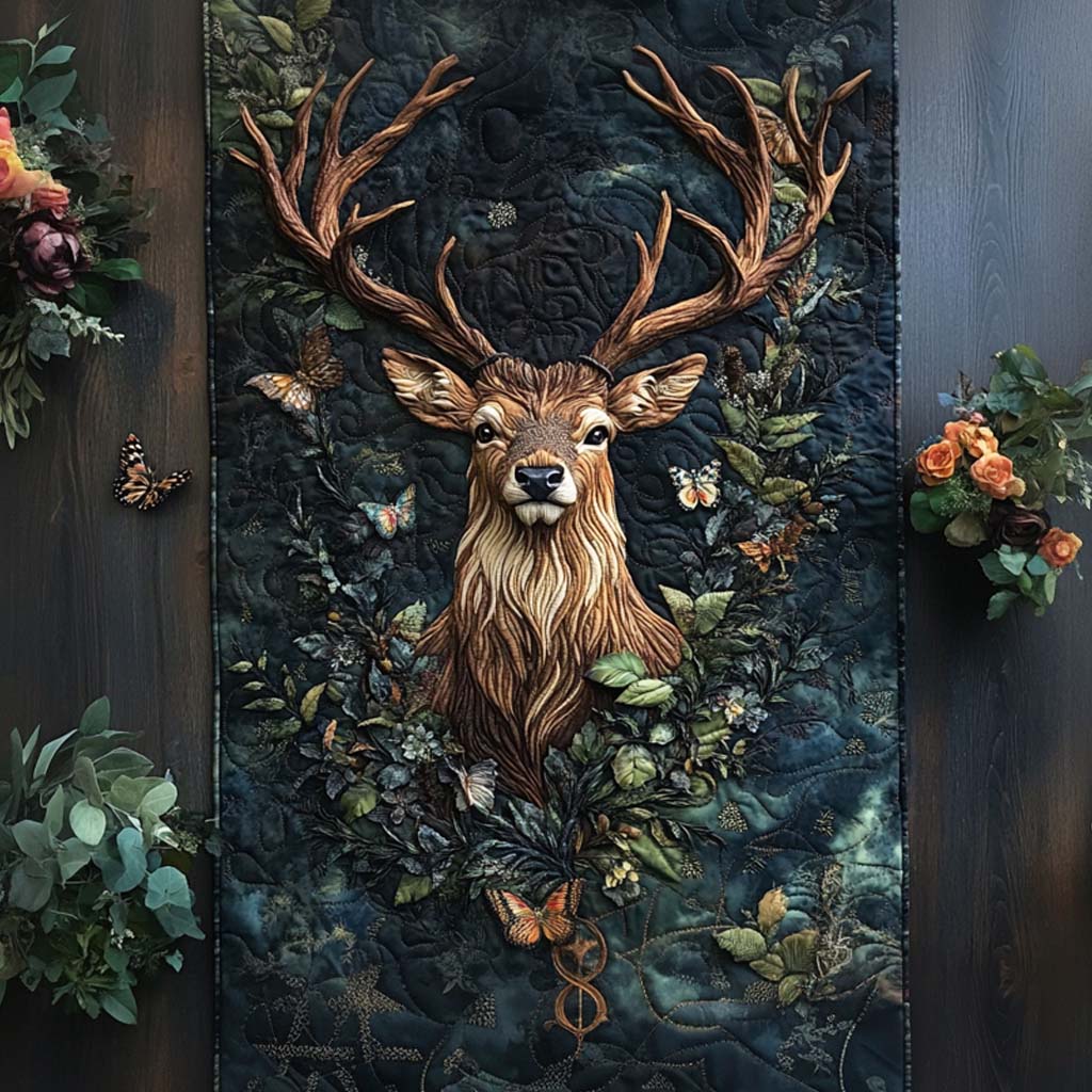 Stag In Bloom Quilted Table Runner NCU0NNT2286