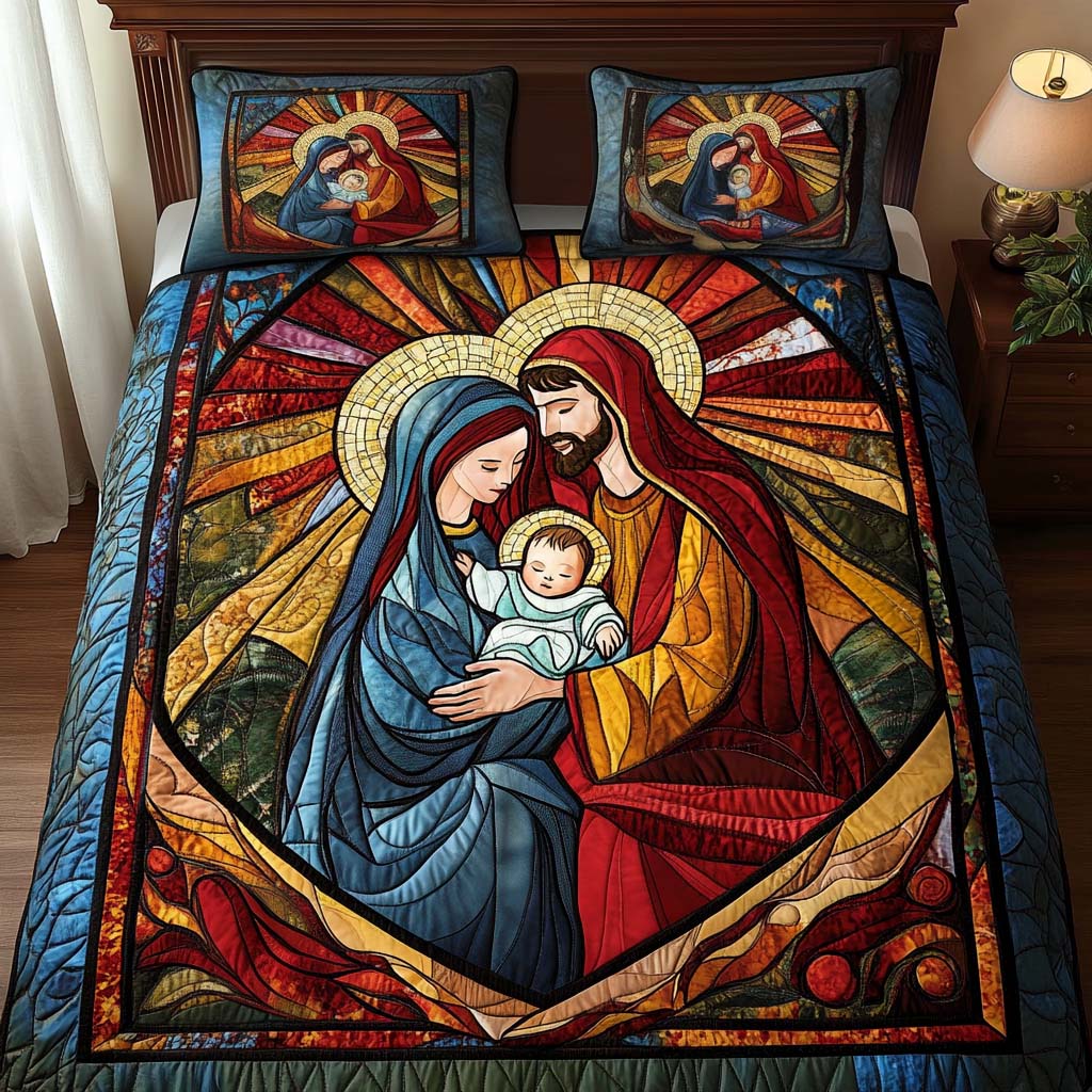 Star Of Bethlehem 3-Piece Quilted Bedding Set NCU0NT1572