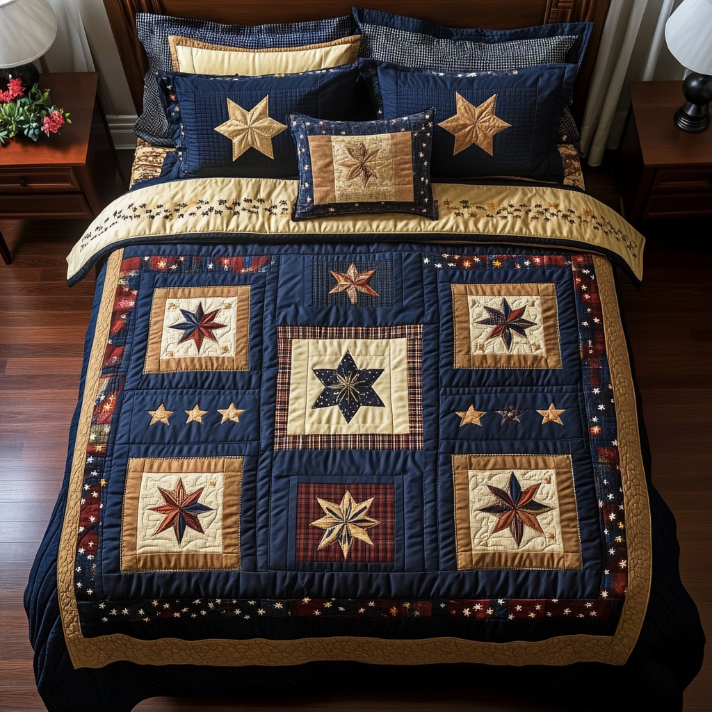 Starfield Quilt 3-Piece Quilted Bedding Set NCU0DDK482