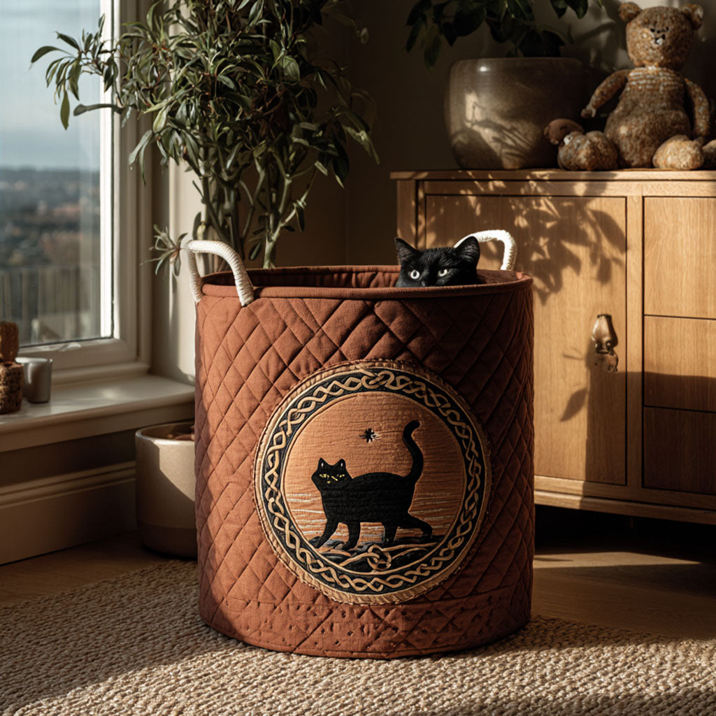 Starry Path Cat Quilted Laundry Basket NCU0PTT1653