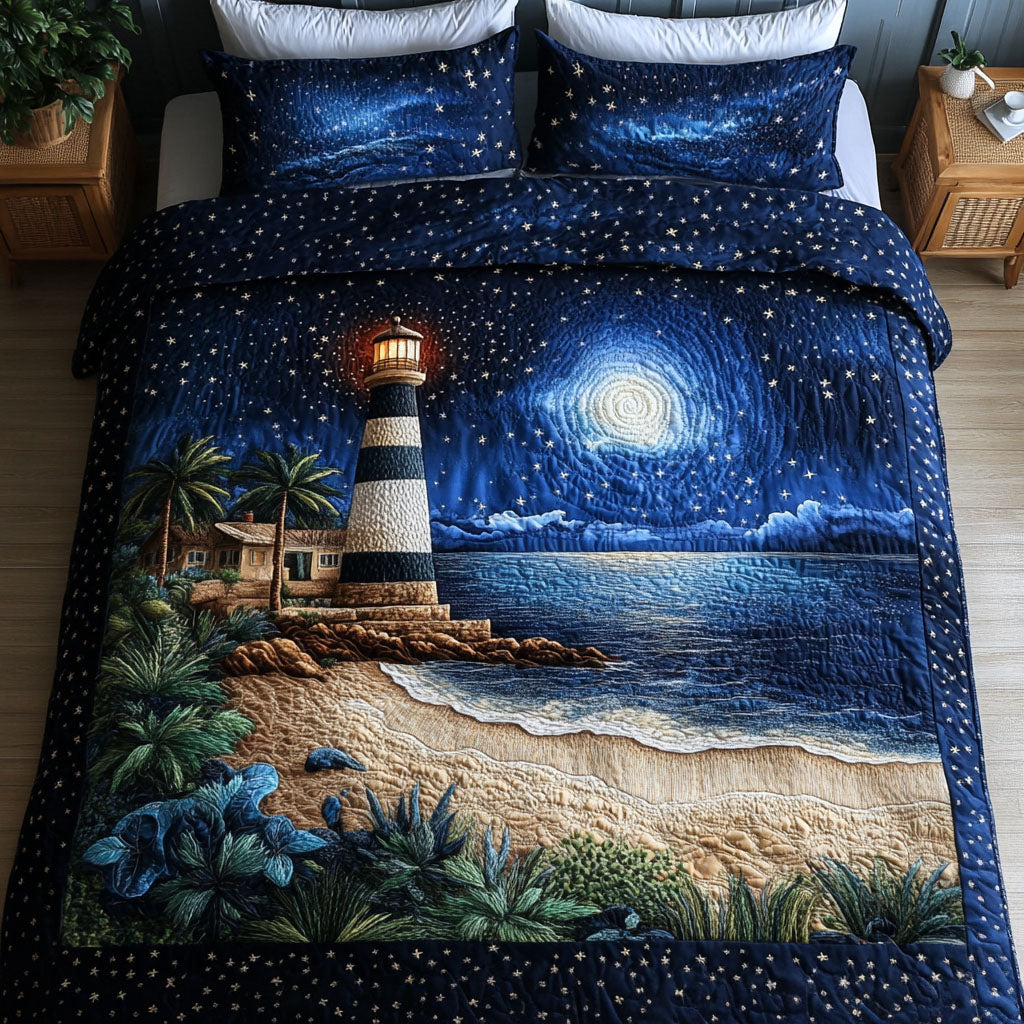 Starry Beach 3-Piece Quilted Bedding Set NCU0NNT278