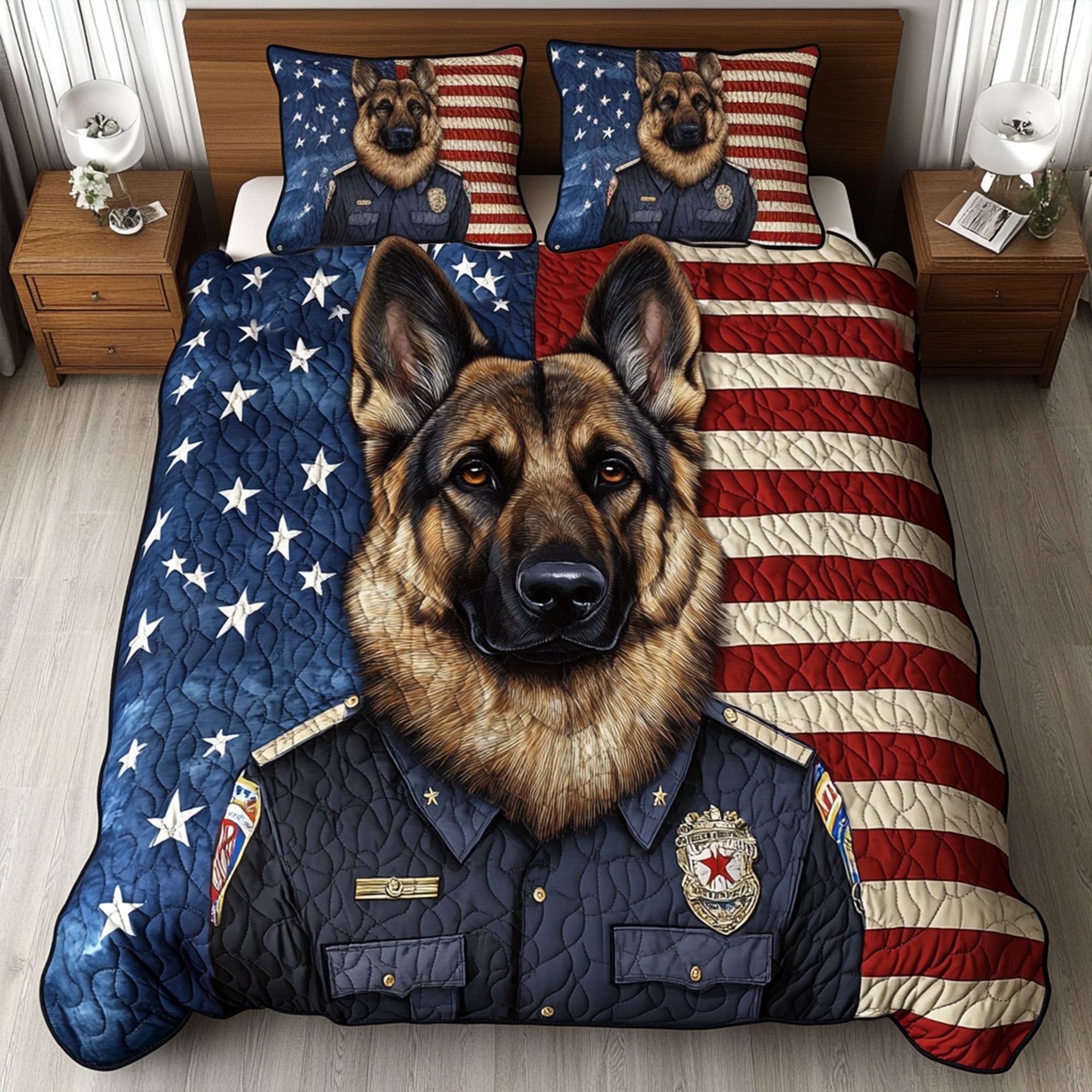 Stars of Courage 3-Piece Quilted Bedding Set NCU0PTT510