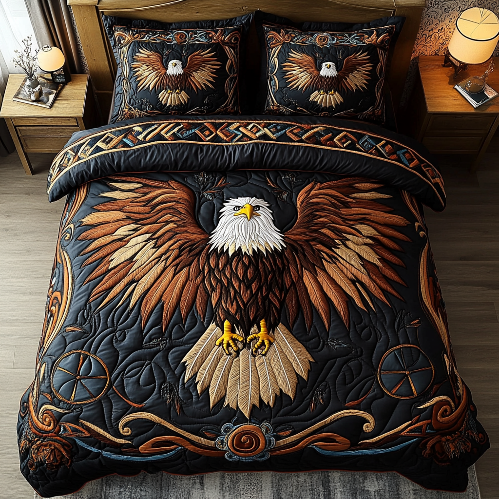 Storm Wing 3-Piece Quilted Bedding Set NCU0DDK144