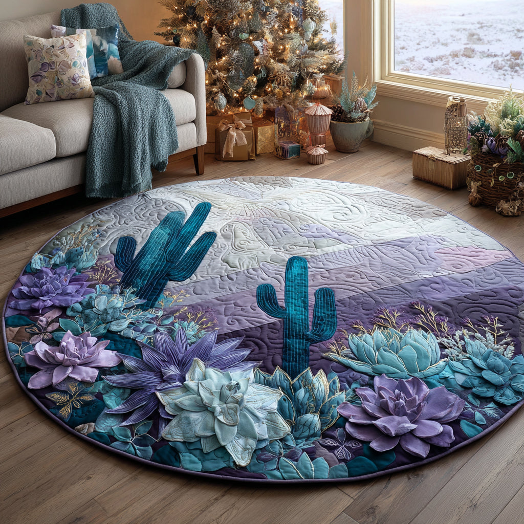 Succulent Dream Quilted Round Mat NCU0DV1364