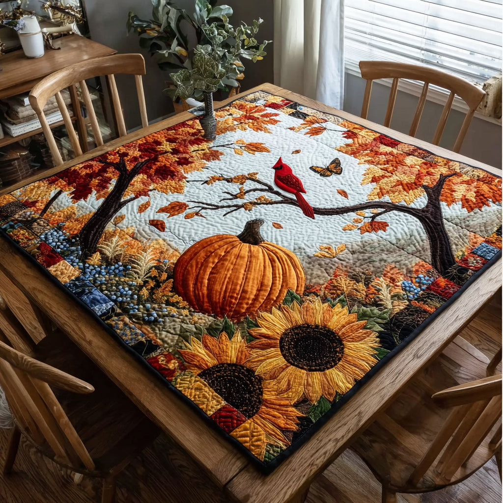 Sunflower Cardinal Quilted Table Topper NCU0HNH031