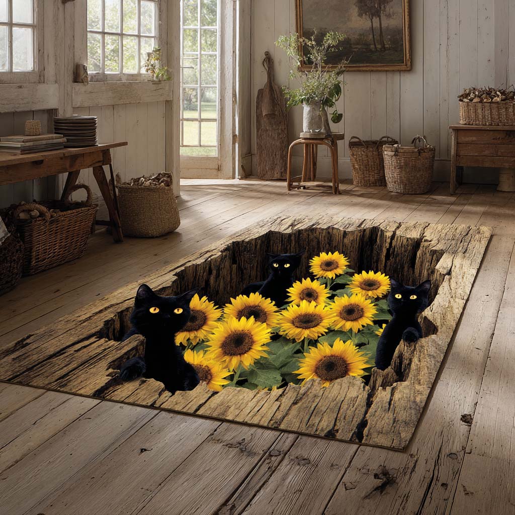 Sunflower Cat Hollow Area Rug NCU0XD917