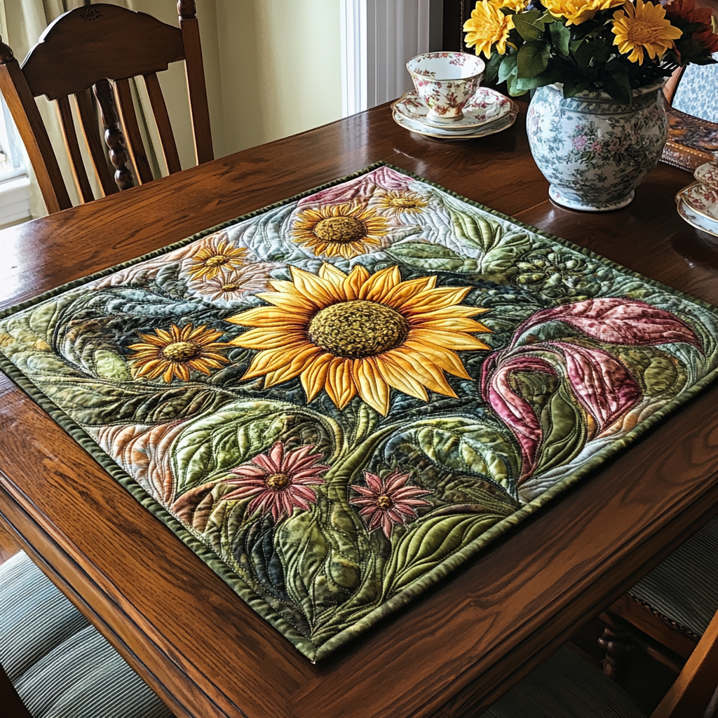 Sunflower Delight Quilted Table Topper NCU0DDK628