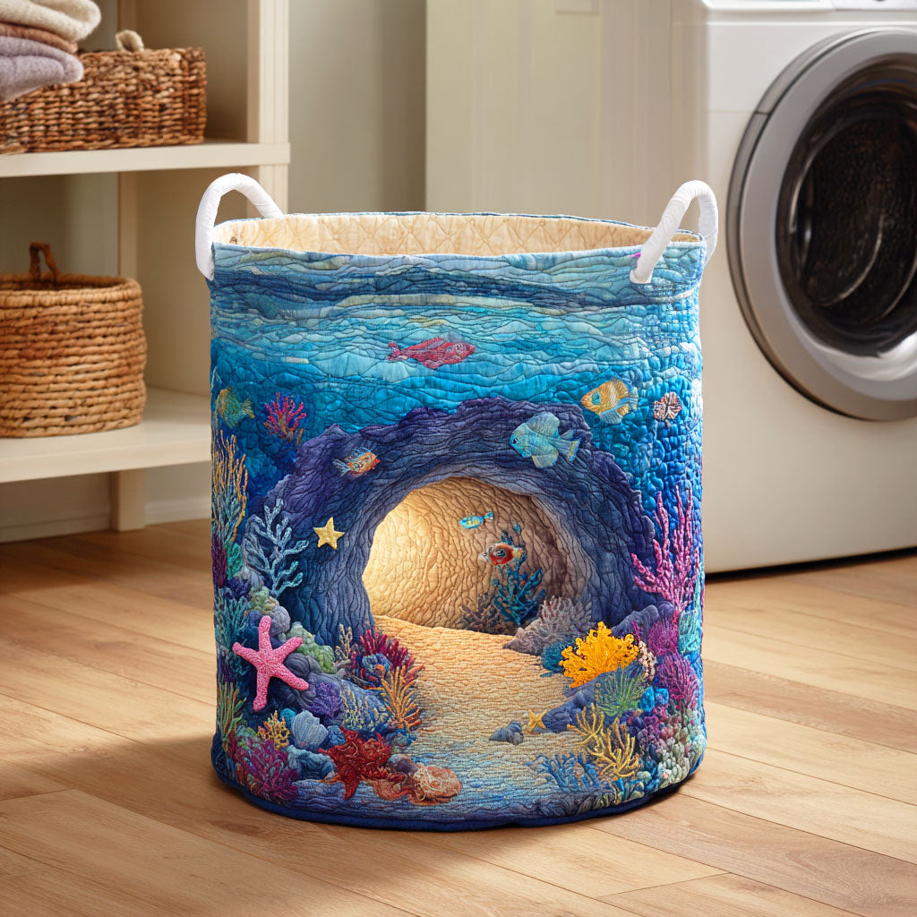 Sunken Reef Hollow Quilted Laundry Basket NCU0NTD522