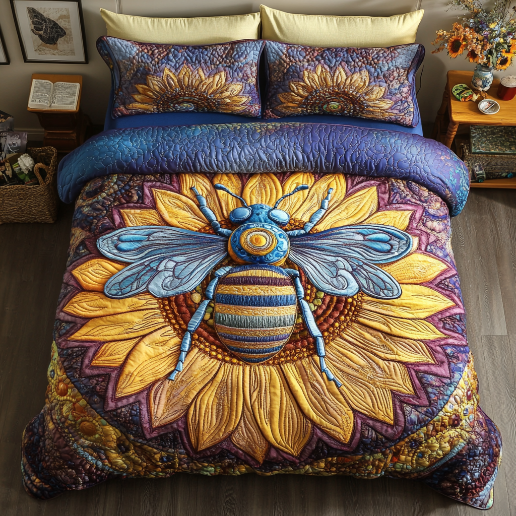 Sunlight Buzz 3-Piece Quilted Bedding Set NCU0NVH609