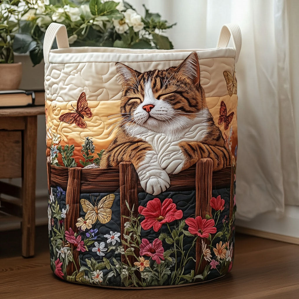 Sunlit Meadow Muse Quilted Laundry Basket NCU0PTT2705