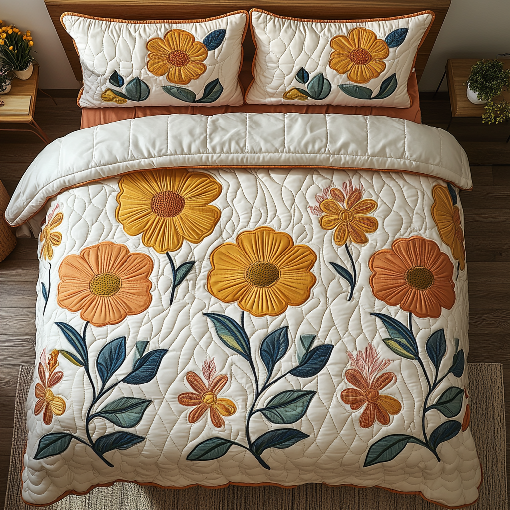 Sunset Charm 3-Piece Quilted Bedding Set NCU0DDK466