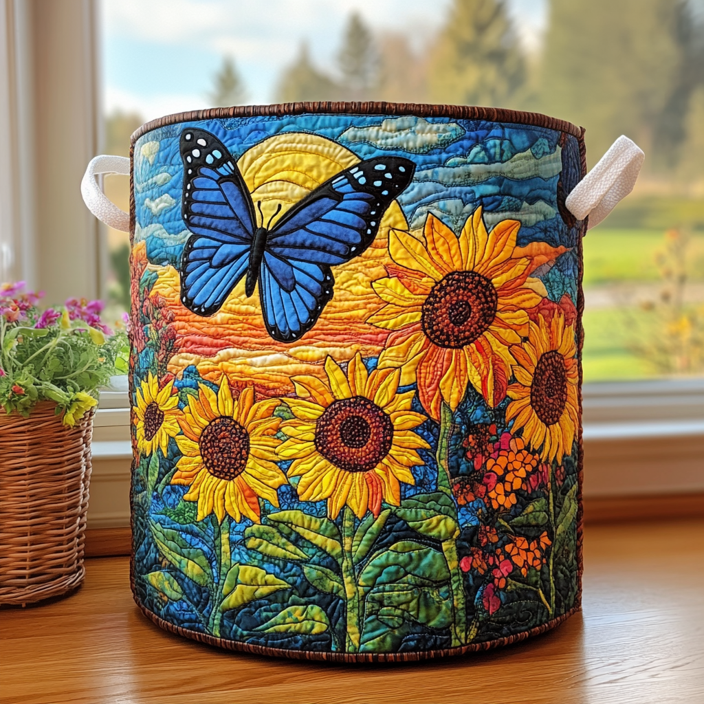 Sunset Flutter Quilted Laundry Basket NCU0PVL411
