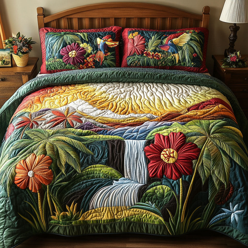 Sunset Haven 3-Piece Quilted Bedding Set NCU0PTT229