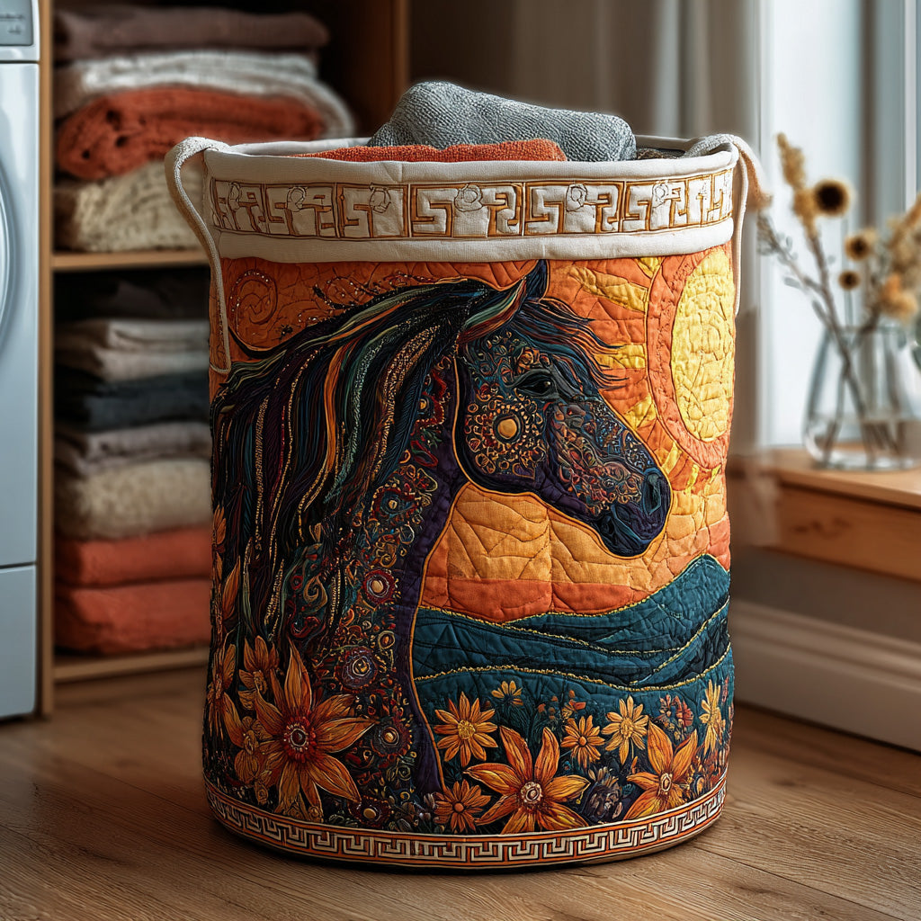 Sunset Rider Quilted Laundry Basket NCU0PVL600