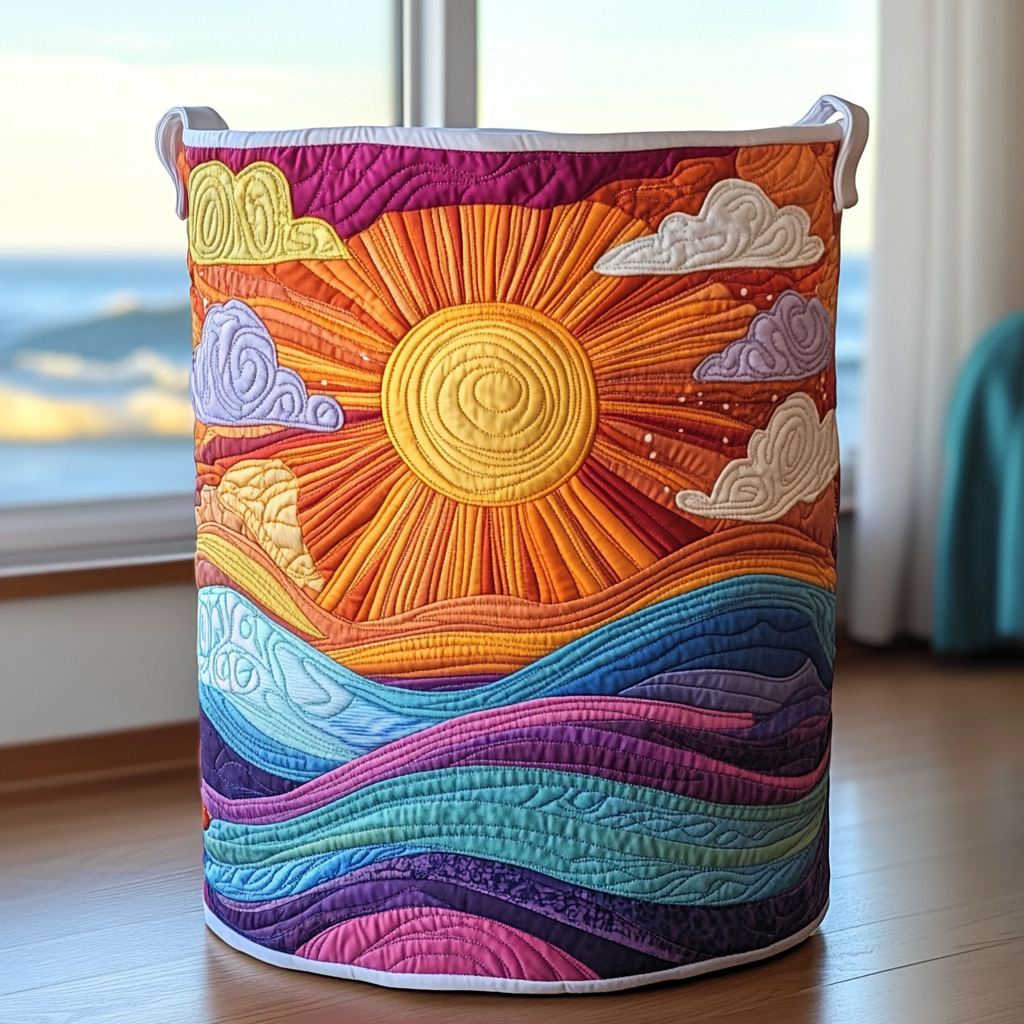 Sunset Ridge Quilted Laundry Basket NCU0PVL370