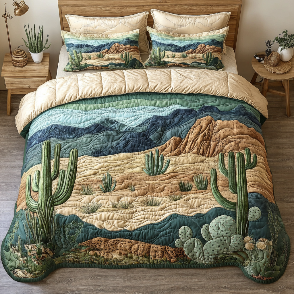 Sunset Sands 3-Piece Quilted Bedding Set NCU0NVH168