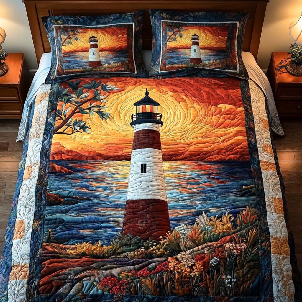 Sunset Shores 3-Piece Quilted Bedding Set NCU0NT2141