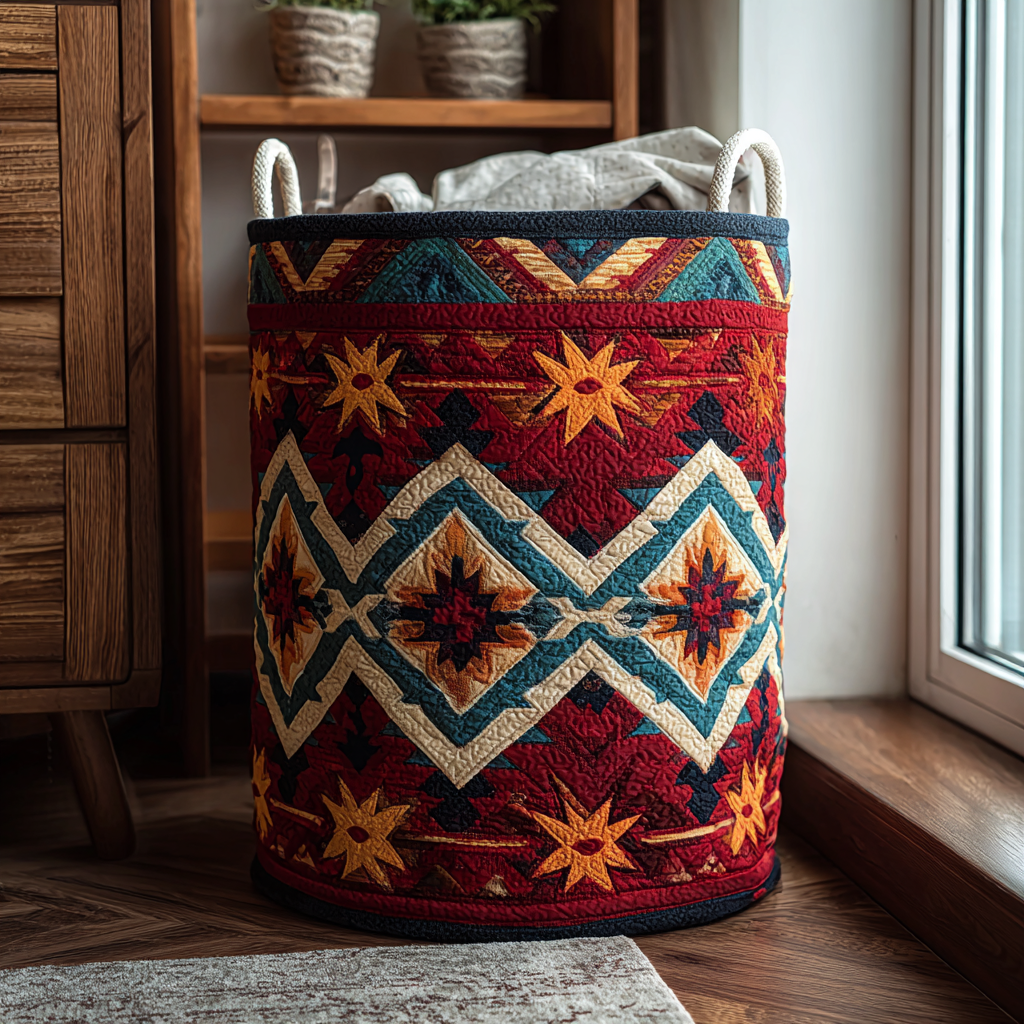 Sunset Spirit Quilted Laundry Basket NCU0DDK1257